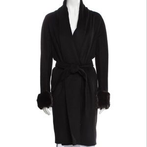 Max Mara Camel Hair Coat with Fur Cuffs size S